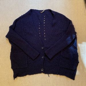Free People Slouchy Cardigan in Navy size Small